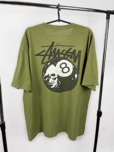 Stussy STUSSY 8 Ball Bone T-Shirt Size XL Green Ma