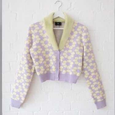 Lazy Oaf Sweaters Lazy Oaf Flower Repeat Furry Ca… - image 1