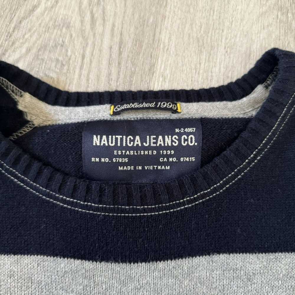 Nautica Vintage Nautica Jeans Striped Sweater Gre… - image 3