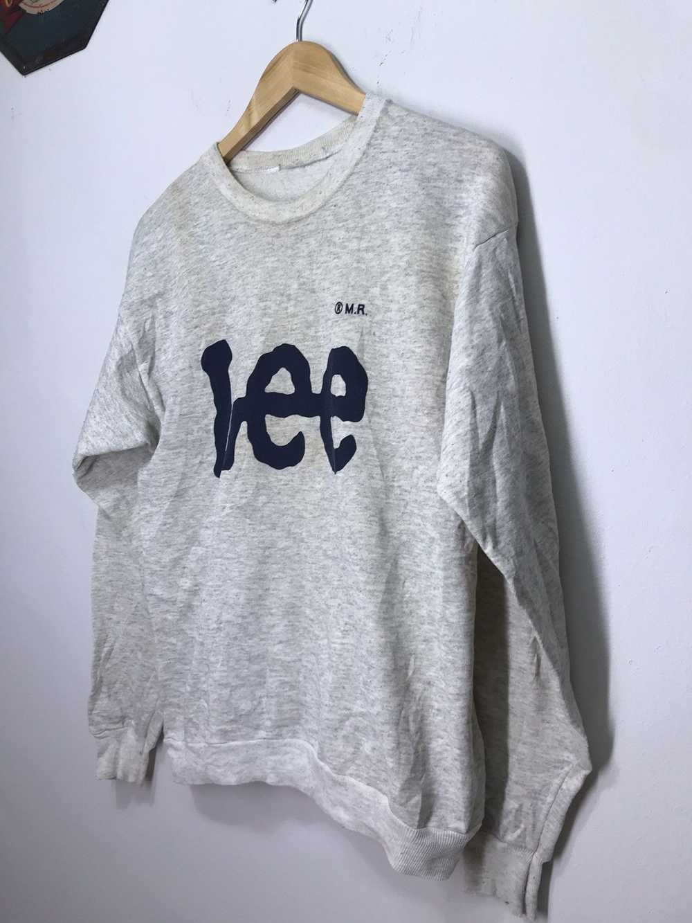 Lee × Vintage Vintage 80s Lee Denim Sweatshirt Cr… - image 3