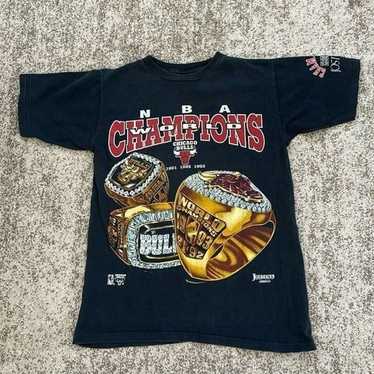 90's Chicago Bulls NBA Championship 3 Rings Tee S - image 1