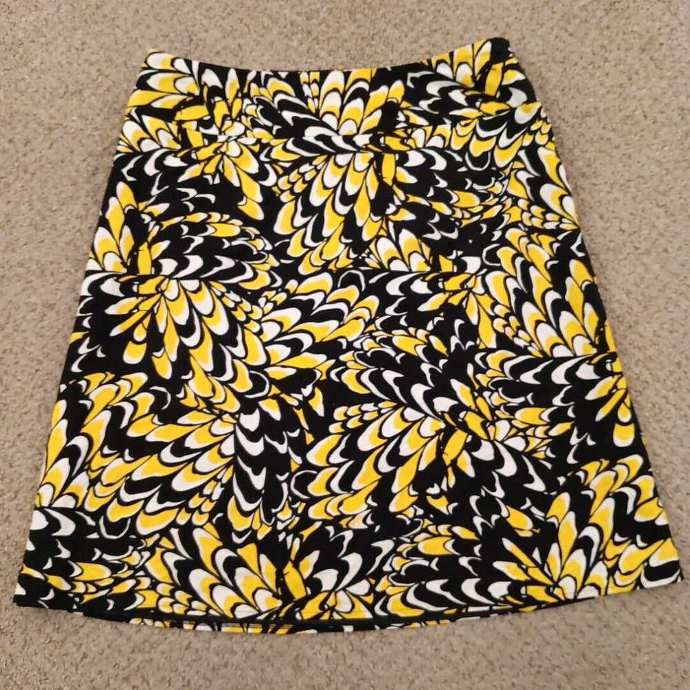 Vintage Cato Skirt Size 16 Yellow Black Geometric… - image 1