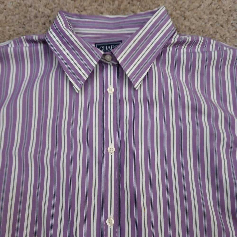 Chaps Chaps Shirt Womens 2X Purple Striped Long S… - image 3