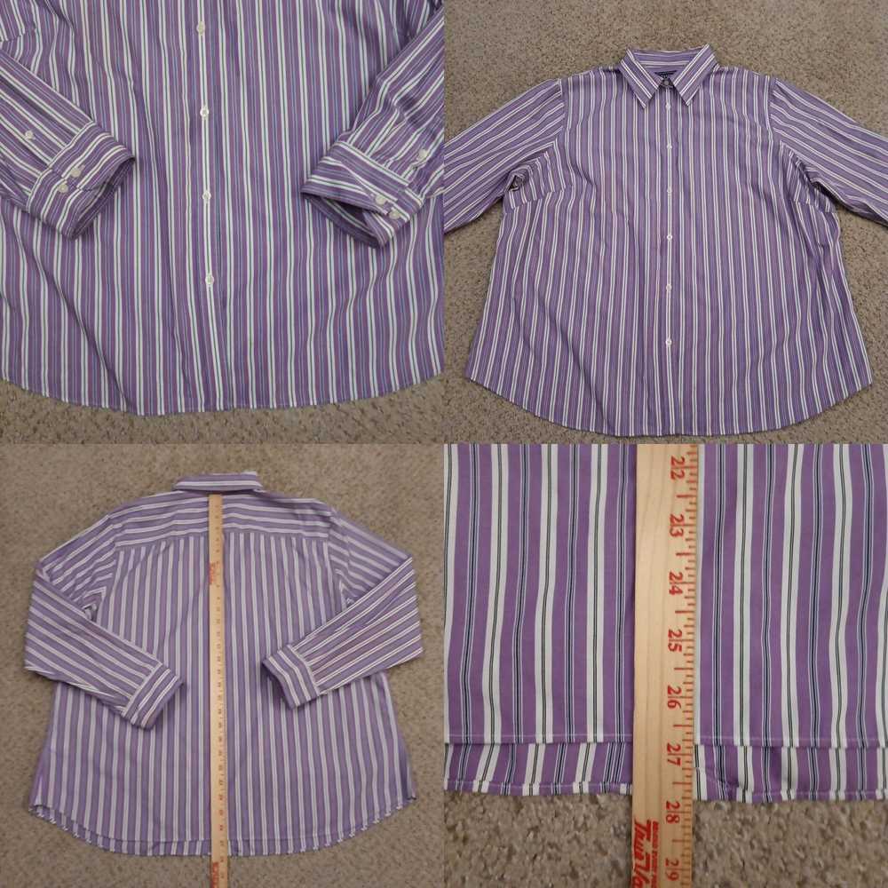 Chaps Chaps Shirt Womens 2X Purple Striped Long S… - image 4