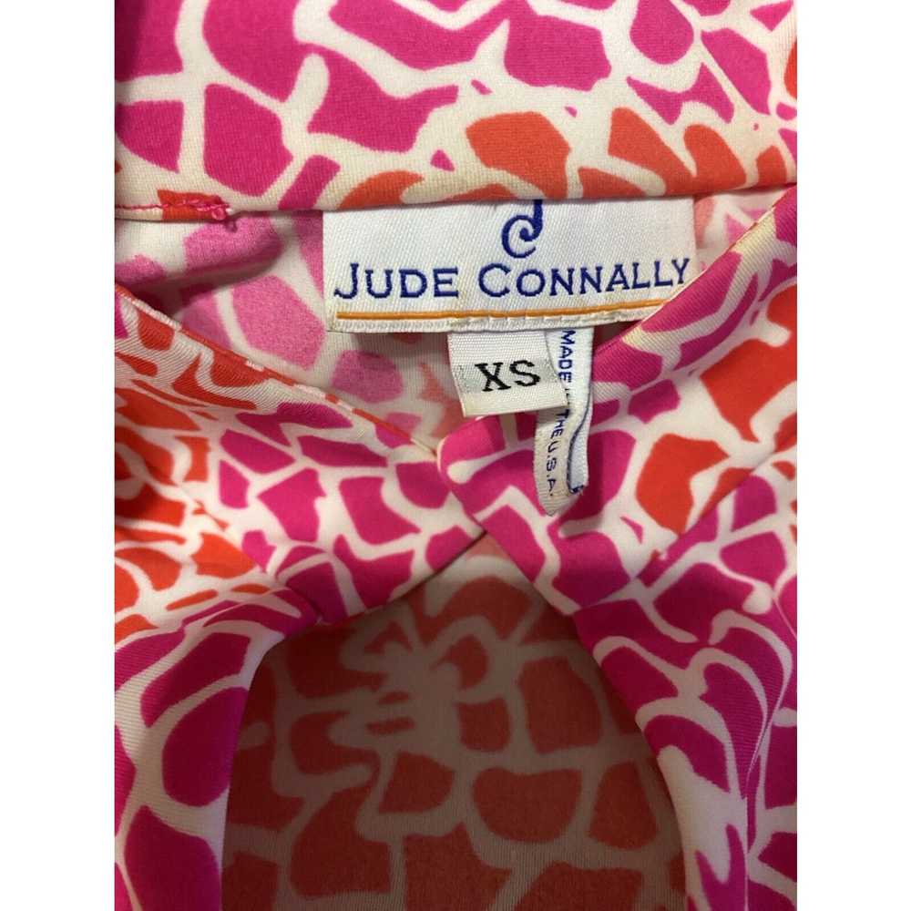 Vintage Jude Connally Megan Tunic V Neck Pink Whi… - image 3