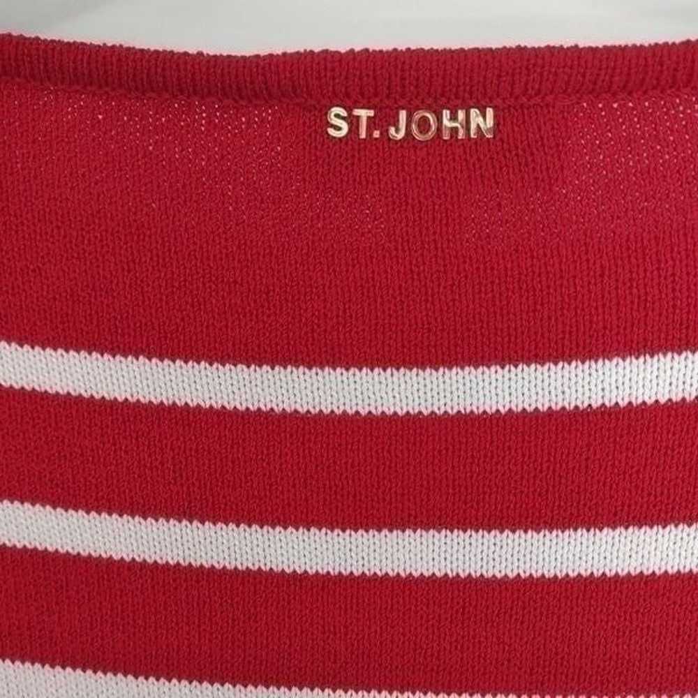St. John Sport Red Ecru Black Sweater Cruise 3/4 … - image 6