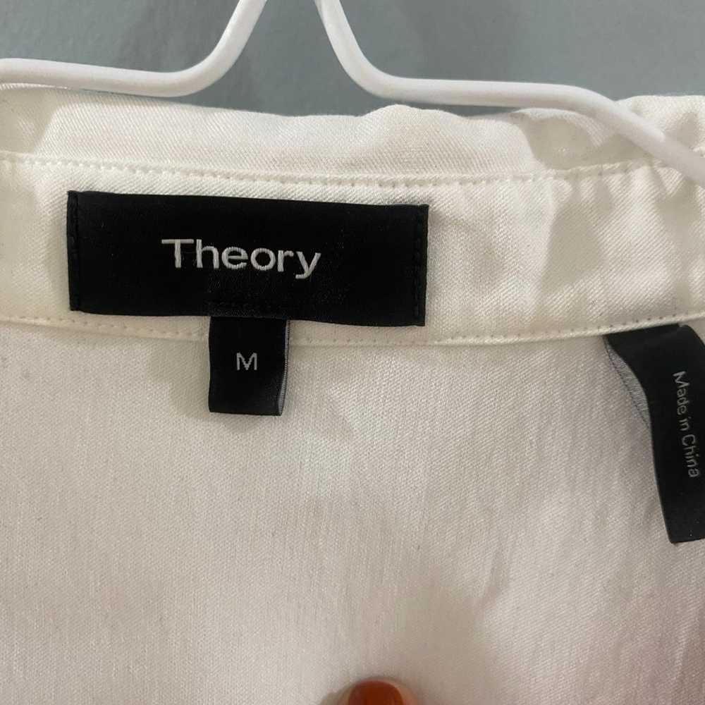 Theory Tied Button Down In Twill - White M - image 8