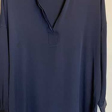 Vince navy silk blouse EUC - image 1