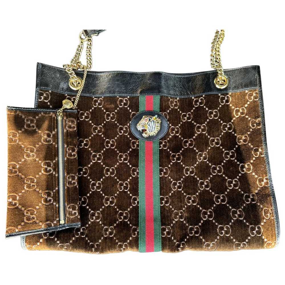 Gucci Rajah velvet clutch bag - image 1