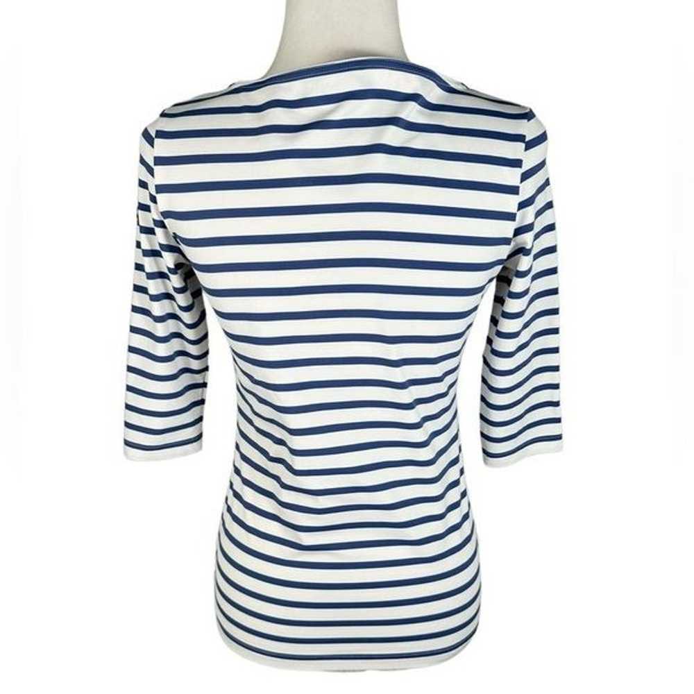 Saint James Navy Blue & White Striped Galathee Qu… - image 5