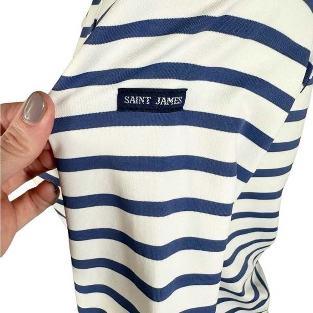 Saint James Navy Blue & White Striped Galathee Qu… - image 6