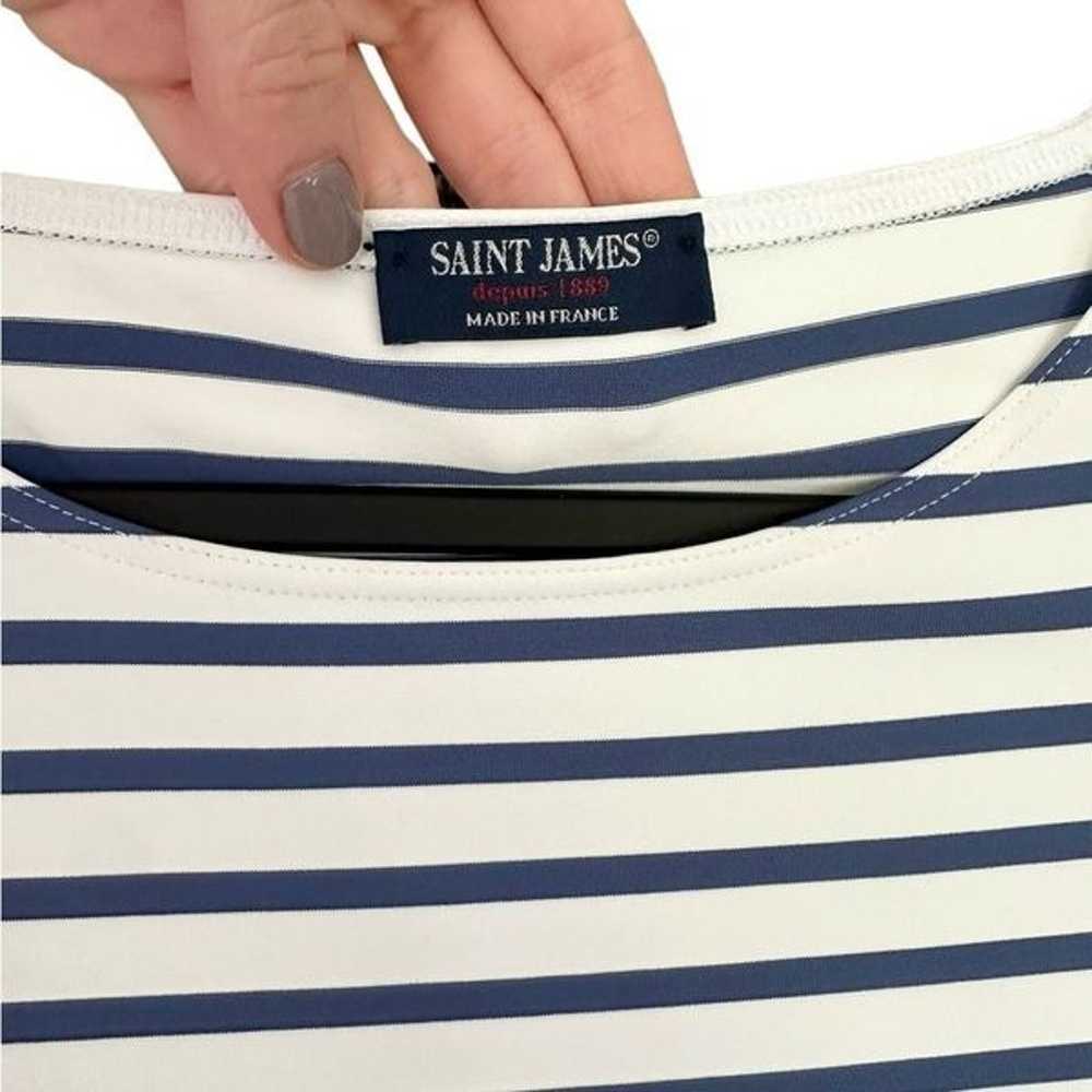 Saint James Navy Blue & White Striped Galathee Qu… - image 7
