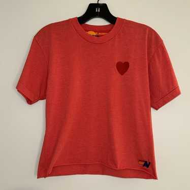 Aviator Nation Heart Embroidered T-Shirt Size S