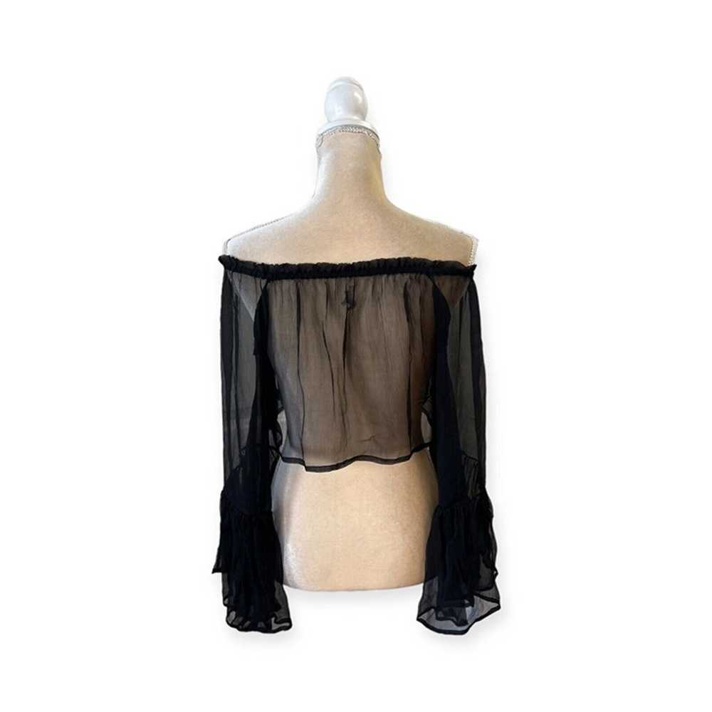 Indah Silk Off The Shoulder Top Size S Small Blac… - image 3