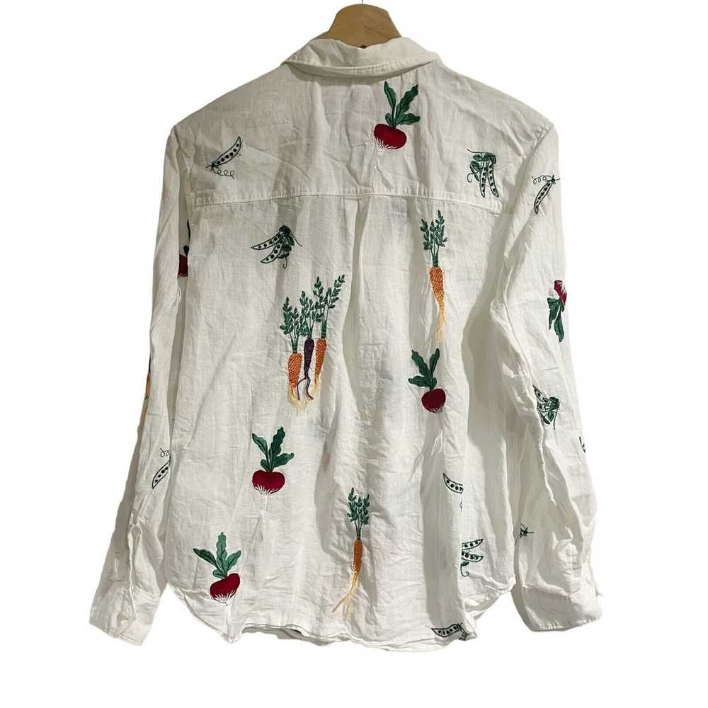 Anthropologie Maeve Embroidered Veggie Button Dow… - image 2