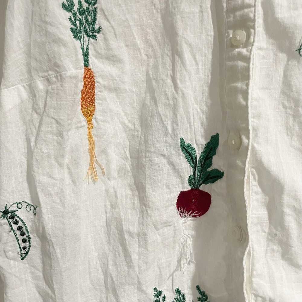 Anthropologie Maeve Embroidered Veggie Button Dow… - image 5