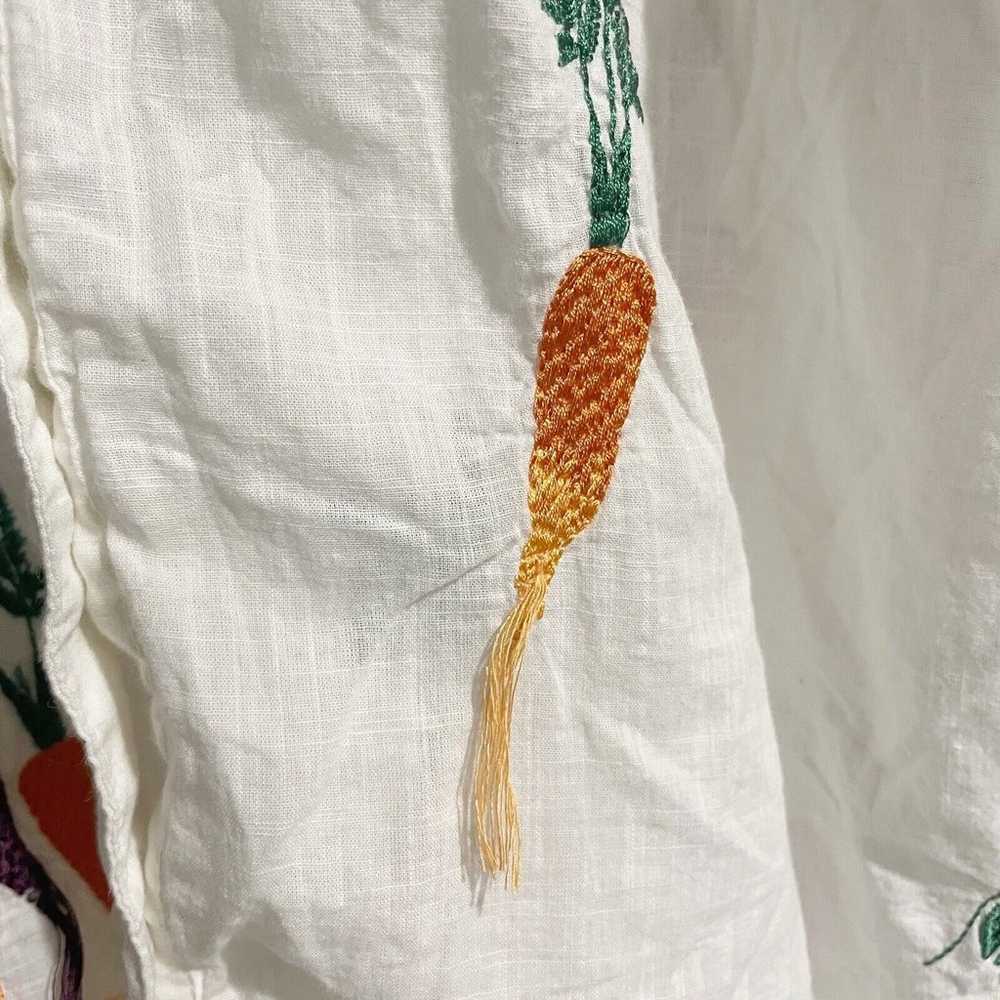 Anthropologie Maeve Embroidered Veggie Button Dow… - image 6