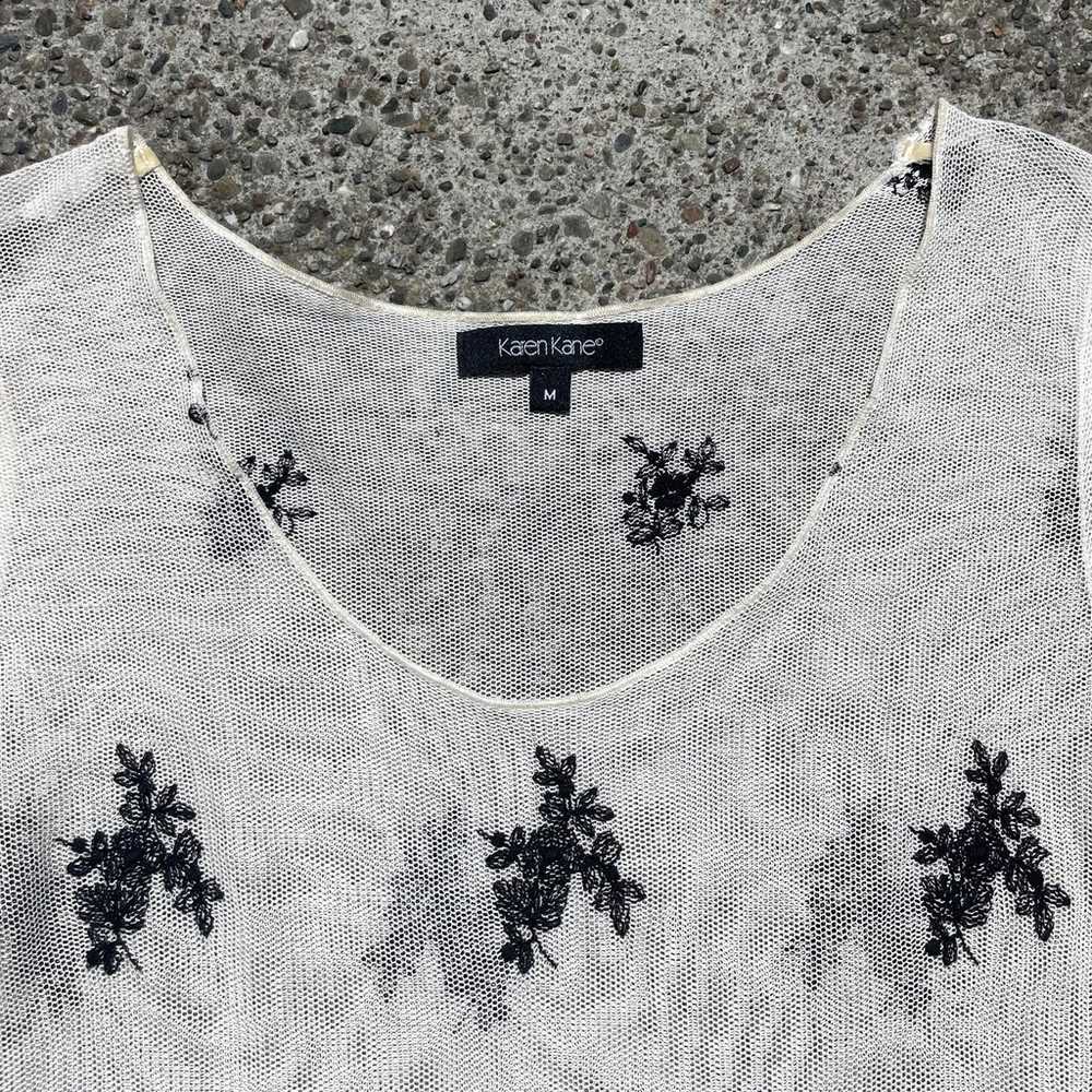 Vintage Karen Kane Lace Embroidered Peasant Top W… - image 2