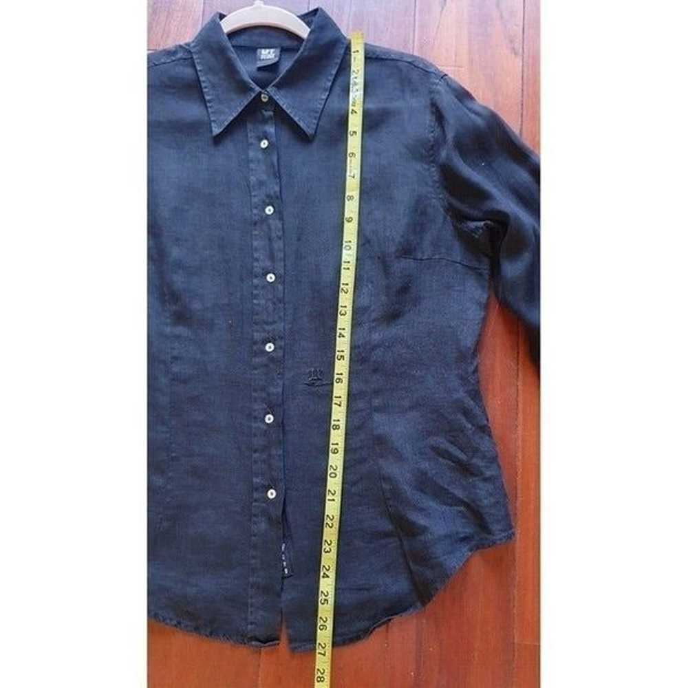 Gianfranco Ferre Vintage Black Shirt, 100% lino L… - image 11