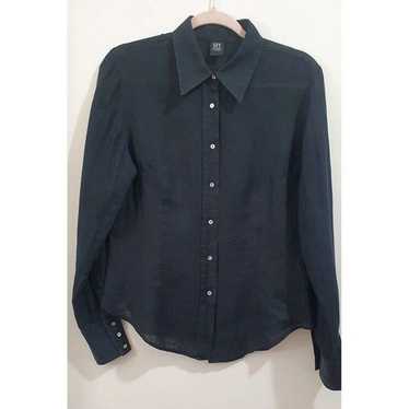 Gianfranco Ferre Vintage Black Shirt, 100% lino L… - image 1