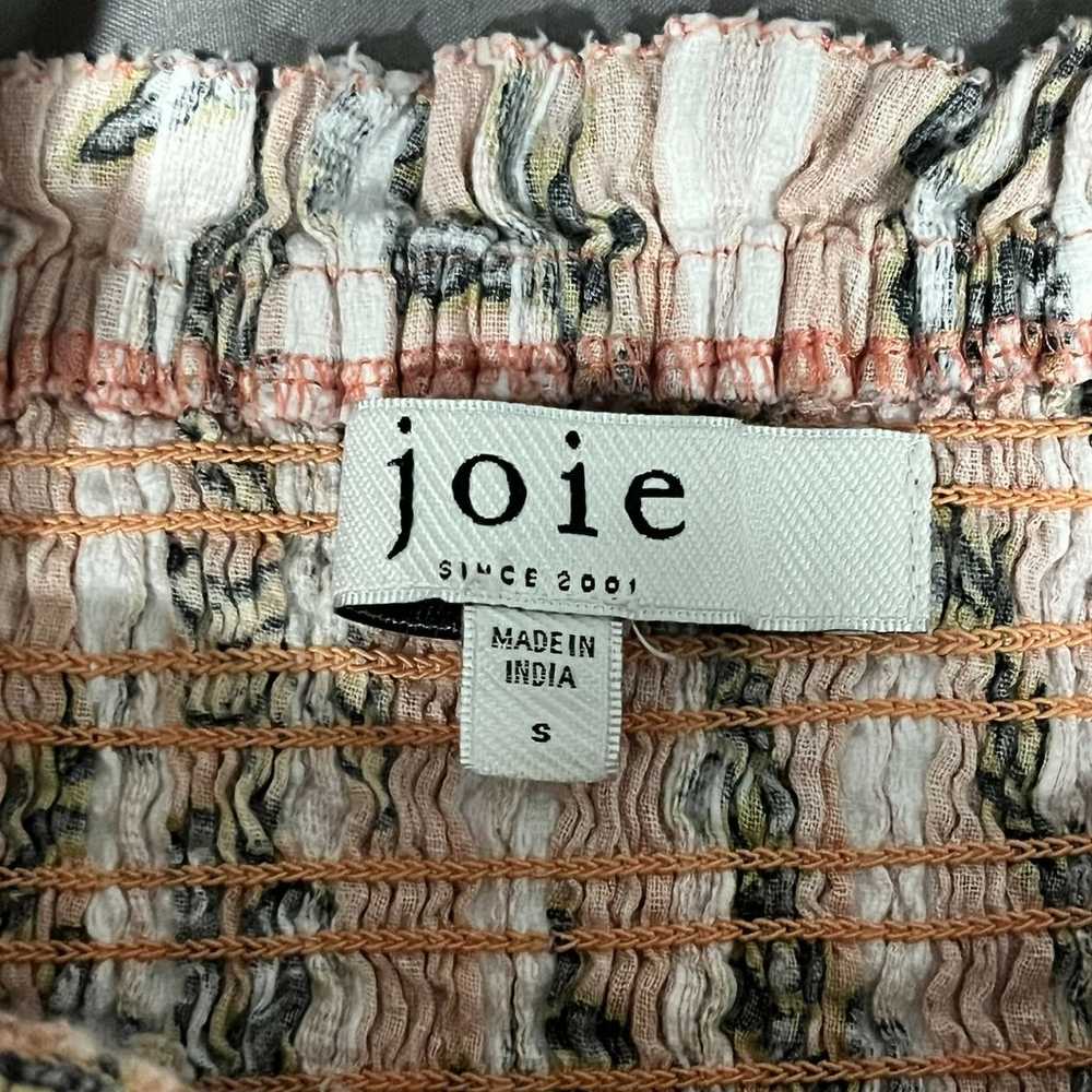 Joie Smocked Bodice Bension Long Sleeve Cotton To… - image 3