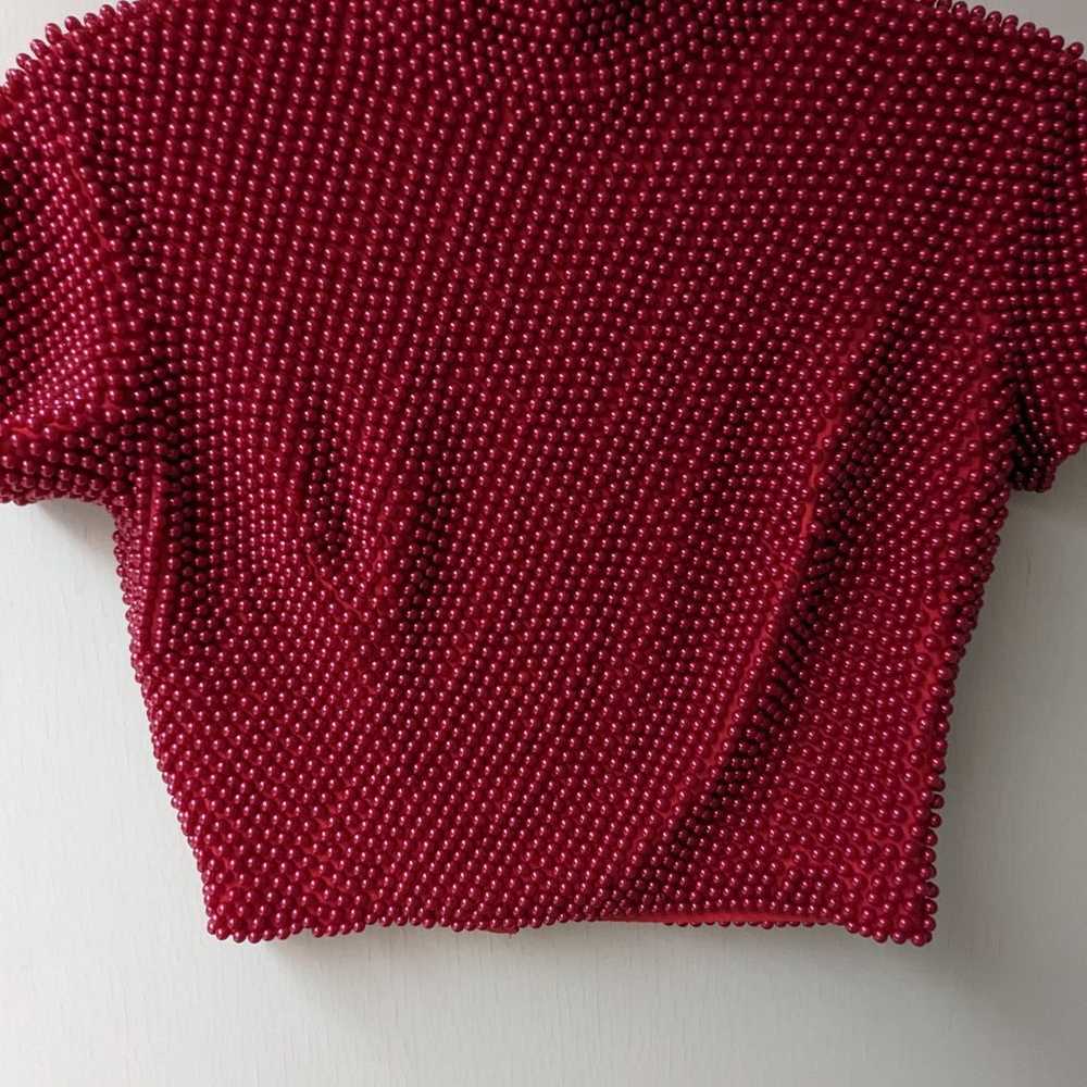Cache red beaded top - image 4