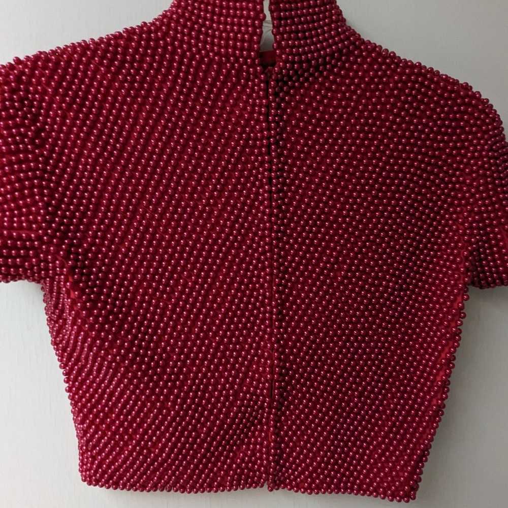 Cache red beaded top - image 5