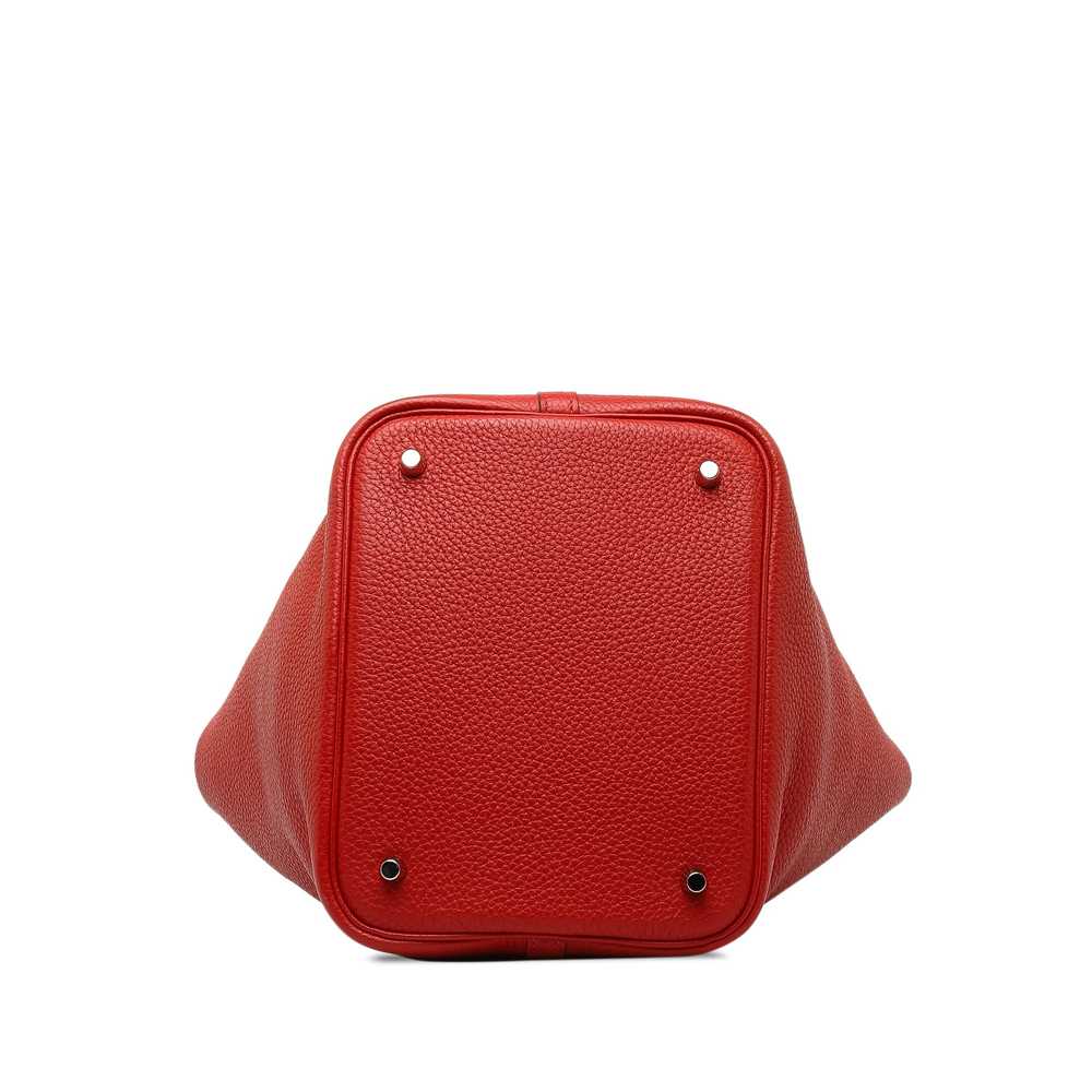 Red Hermès Clemence Picotin Lock 22 Handbag - image 4