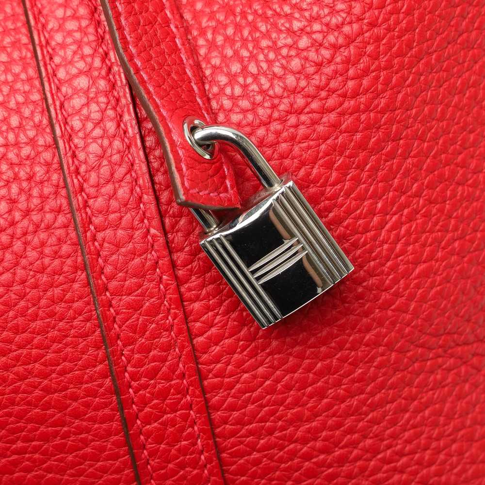 Red Hermès Clemence Picotin Lock 22 Handbag - image 8