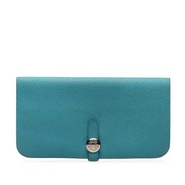 Blue Hermès Togo Dogon Long Wallet