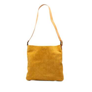 Yellow Celine C Macadam Suede Shoulder Bag