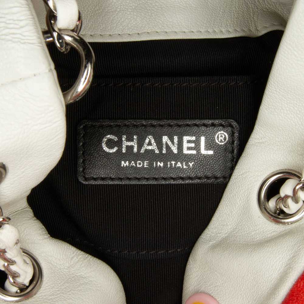 Red Chanel Quilted Lambskin Cuba Drawstring Bucket - image 7