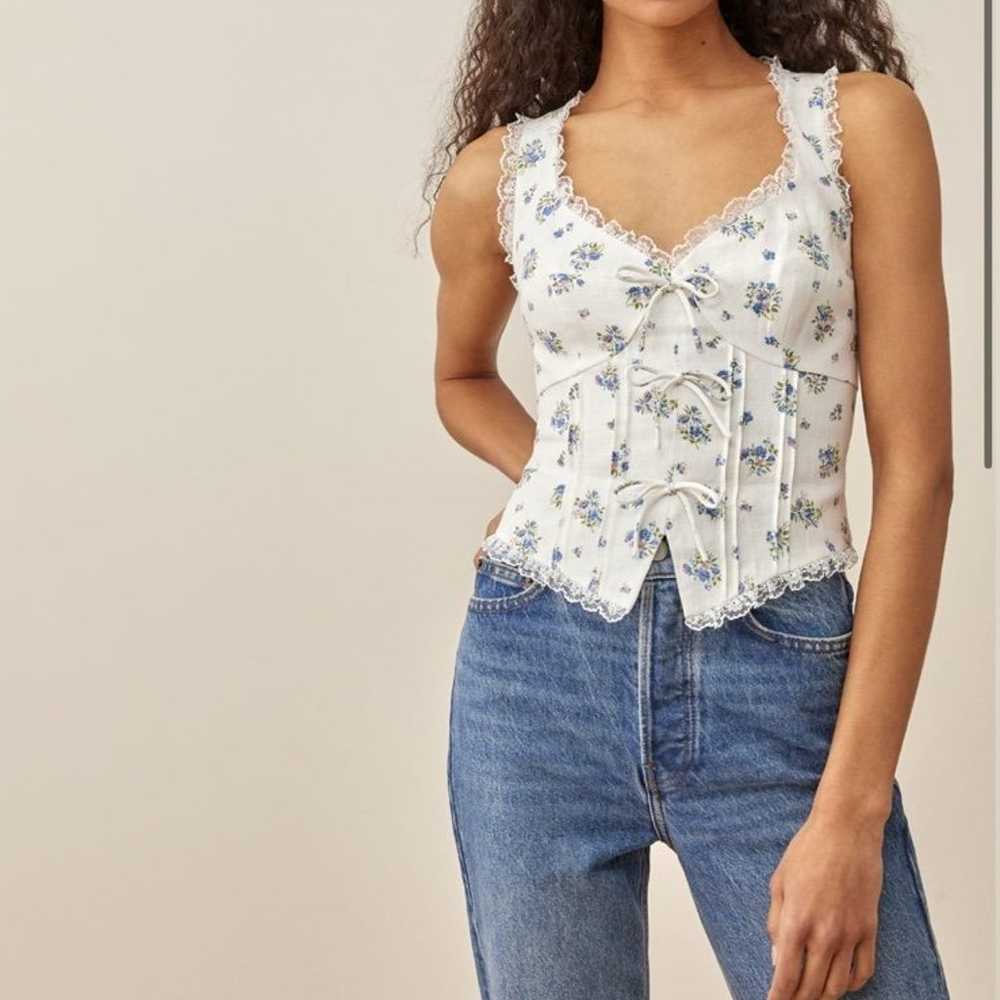 Reformation Brenda Linen Top size 4 - image 1