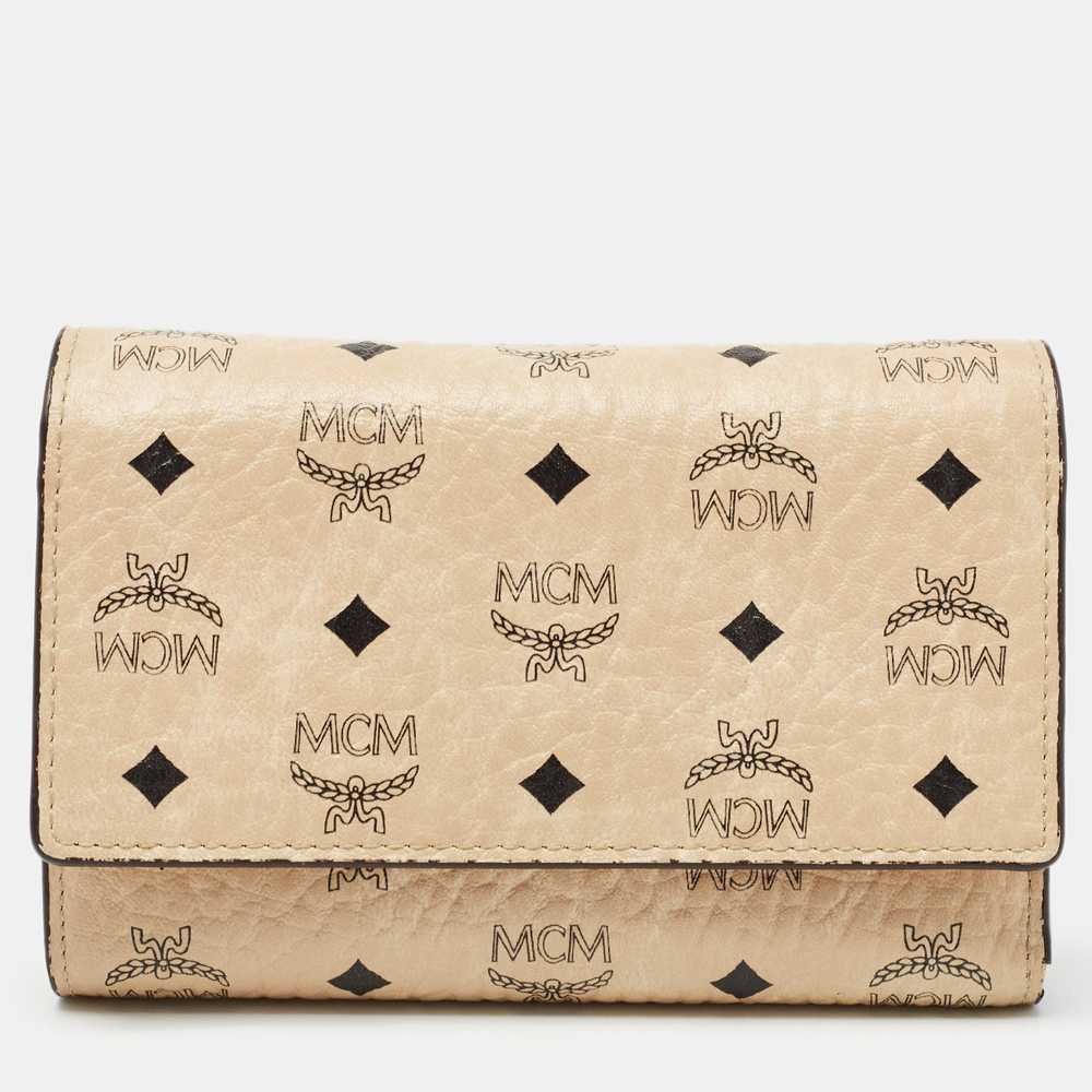 MCM Beige/Peach Visetos Coated Canvas and Leather… - image 1