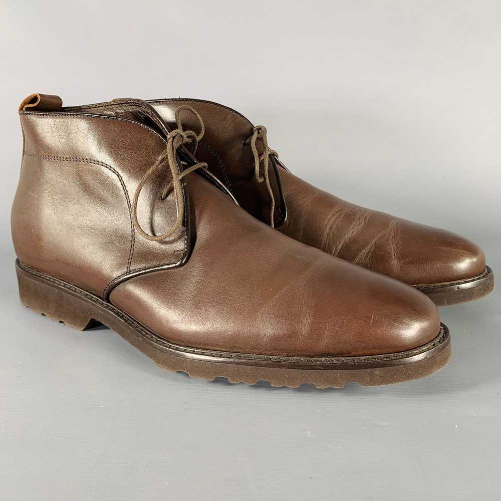 Bruno Magli Brown Leather LaceUp Ankle Boots - image 1