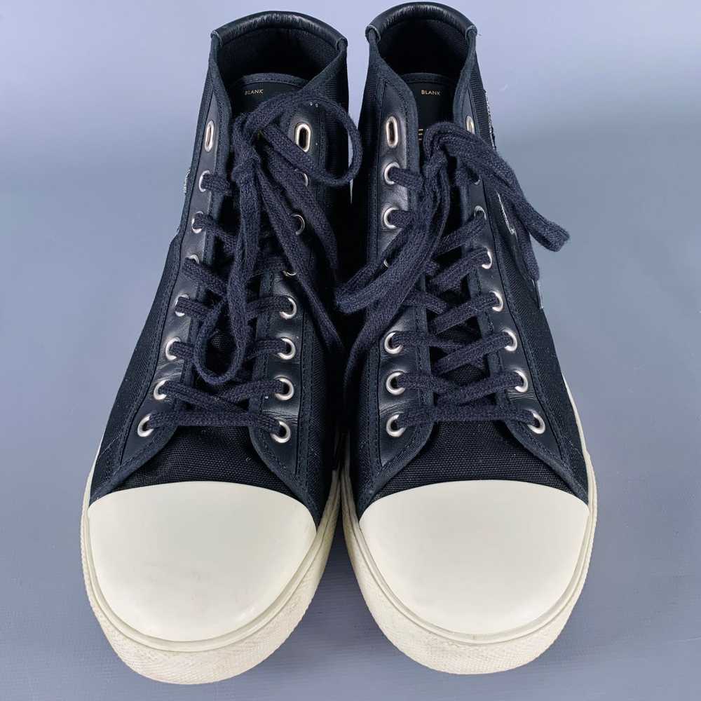 Celine Black White Applique Canvas High Top Sneak… - image 4