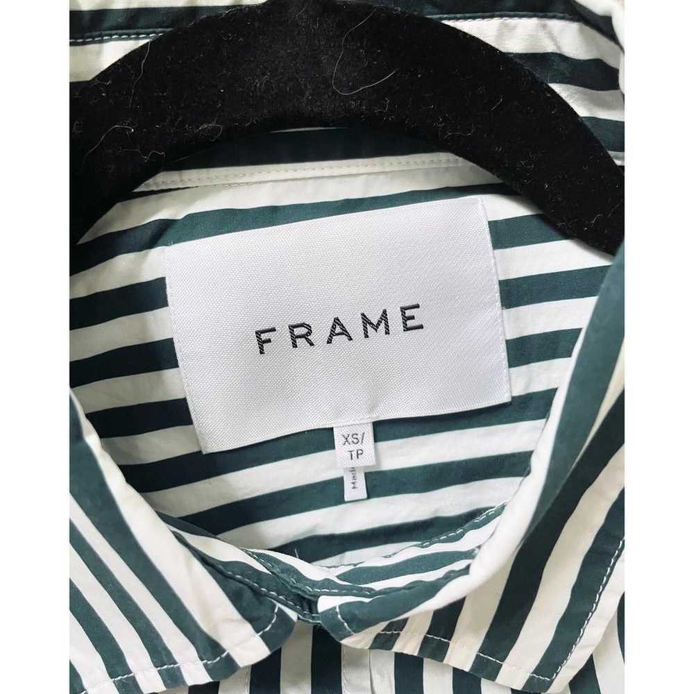 FRAME Cutoff Cropped Oversized Shirt Vertical Str… - image 4