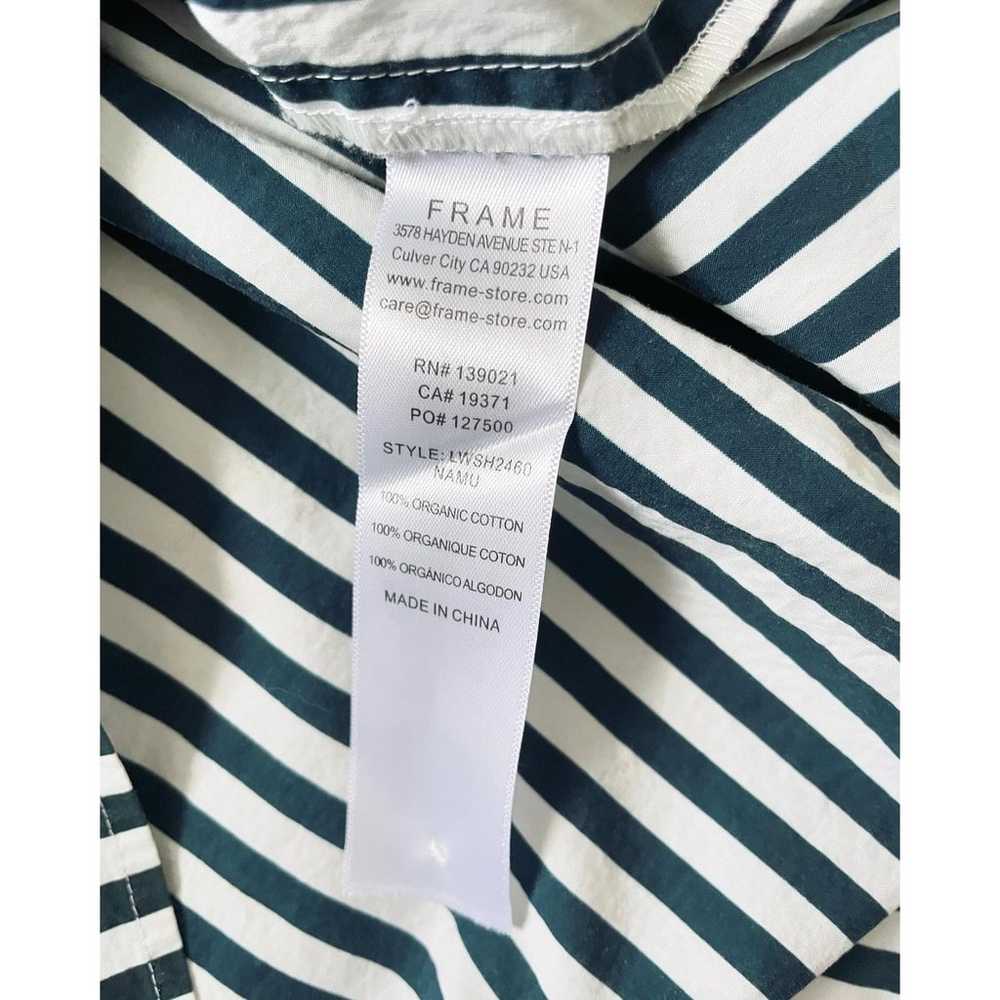 FRAME Cutoff Cropped Oversized Shirt Vertical Str… - image 5