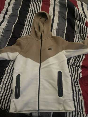Nike Brown and white nike tech hoodie