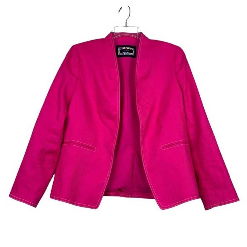J.Crew Going Out Pink Open Linen Blazer - image 3