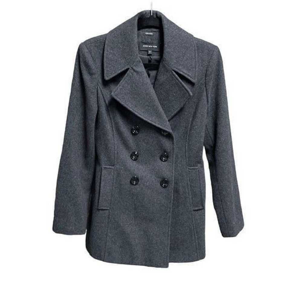 Jones New York Gray Wool Double Breasted Pea Coat… - image 1