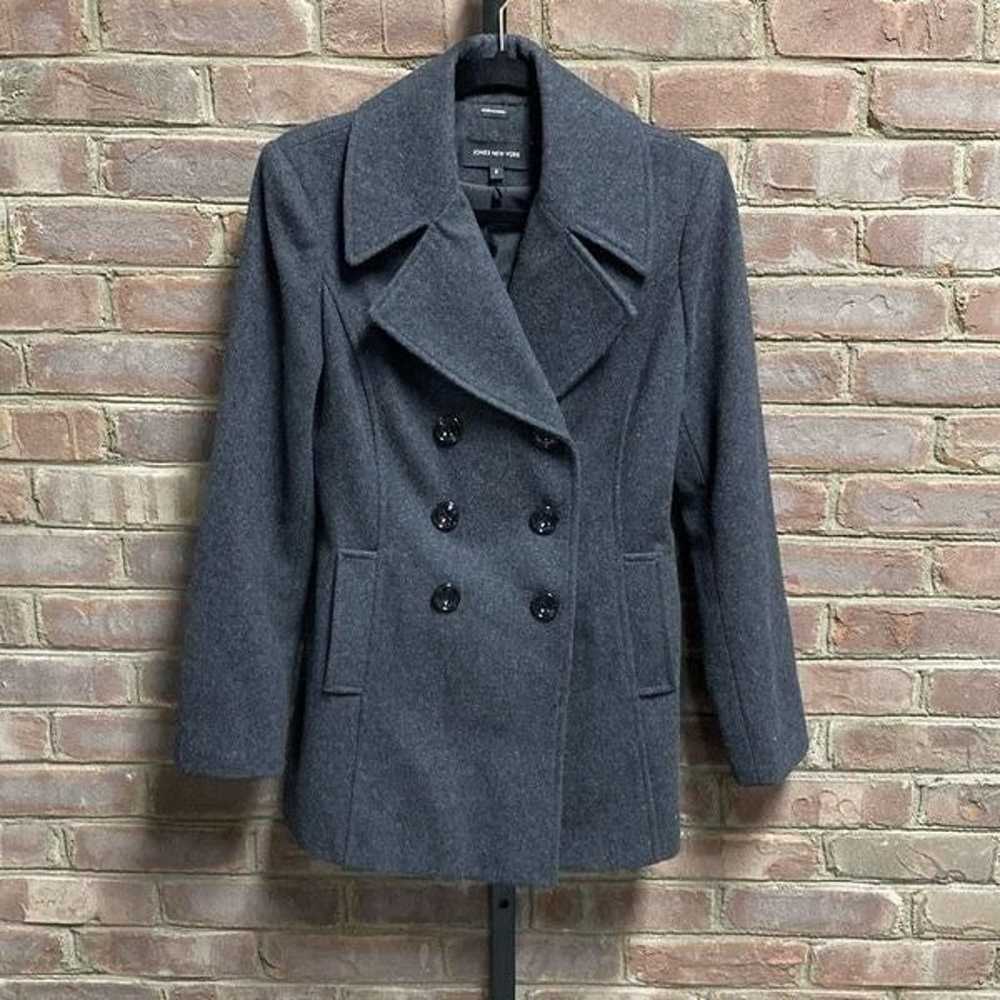 Jones New York Gray Wool Double Breasted Pea Coat… - image 2