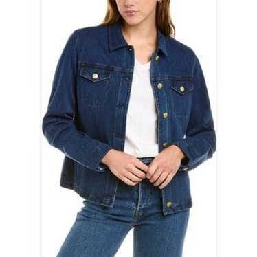J. McLaughlin Women Blue Jean Cotton Blend Jacket… - image 1