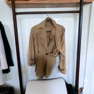 Zara Faux Suede Trench Coat Size Large