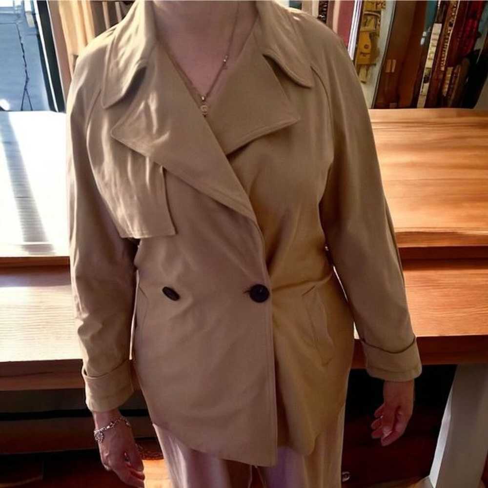Zara Faux Suede Trench Coat Size Large - image 4