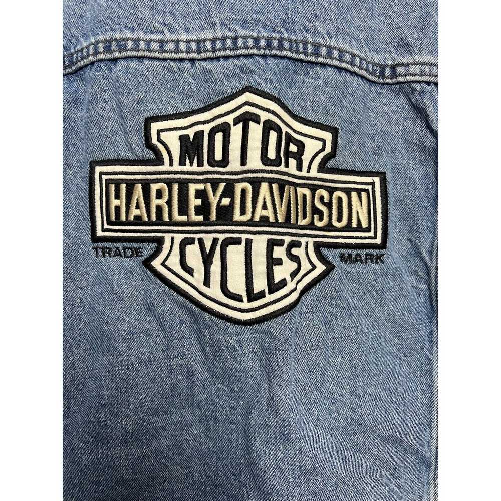 Harley Davidson Women’s Denim Jean Jacket Size La… - image 6