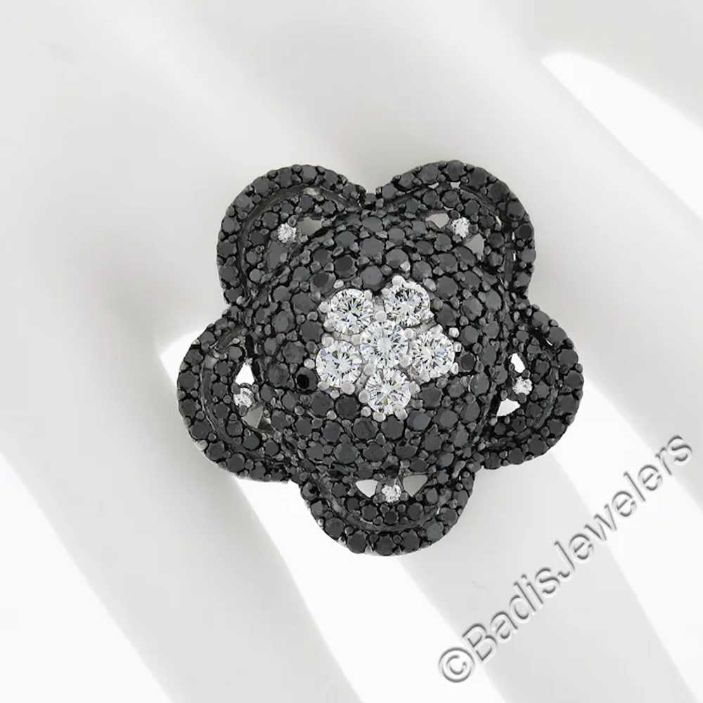 18k White Gold 4.92ctw Black & White Diamond Larg… - image 3