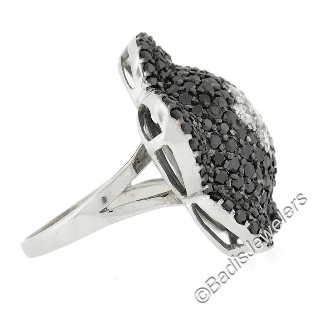 18k White Gold 4.92ctw Black & White Diamond Larg… - image 5