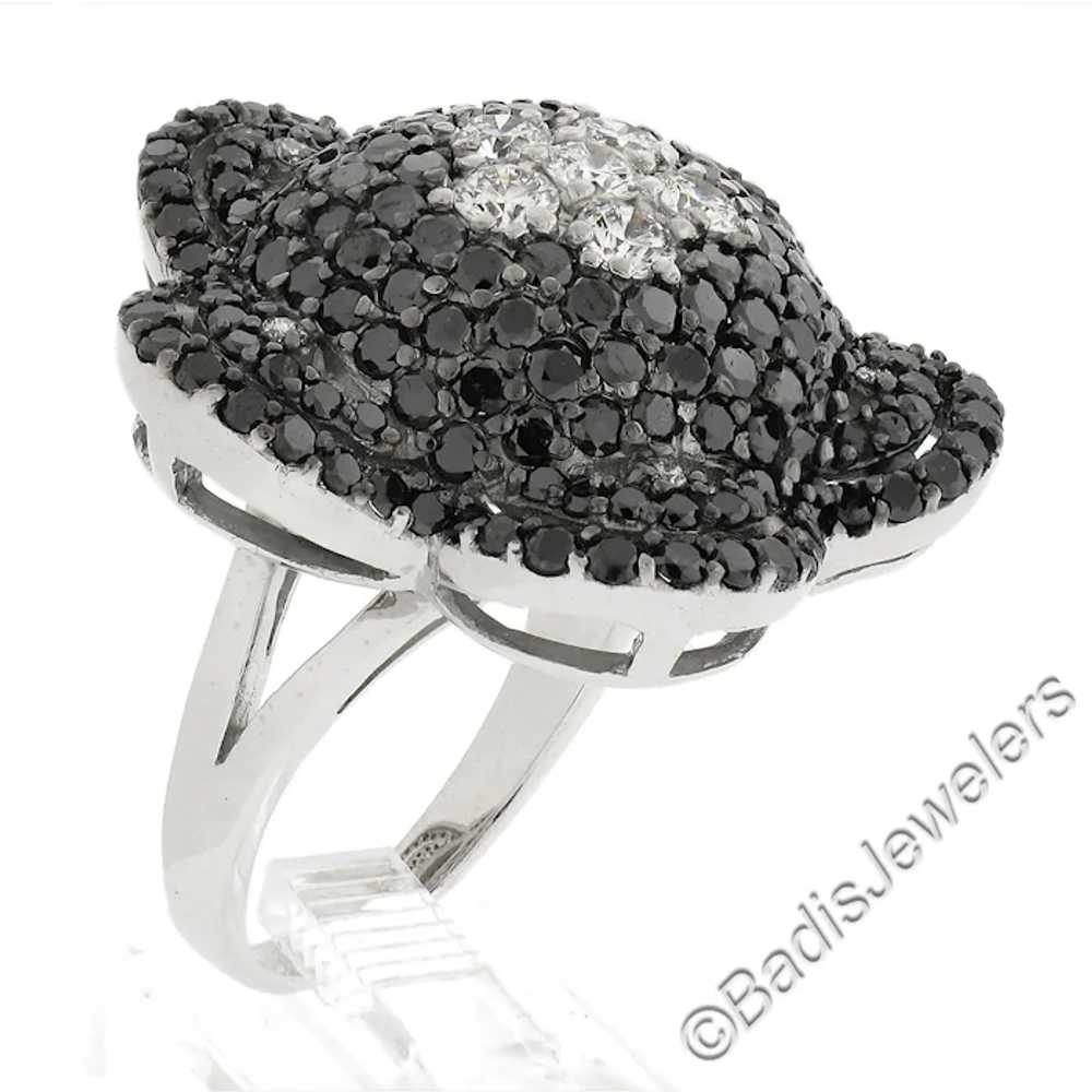 18k White Gold 4.92ctw Black & White Diamond Larg… - image 9