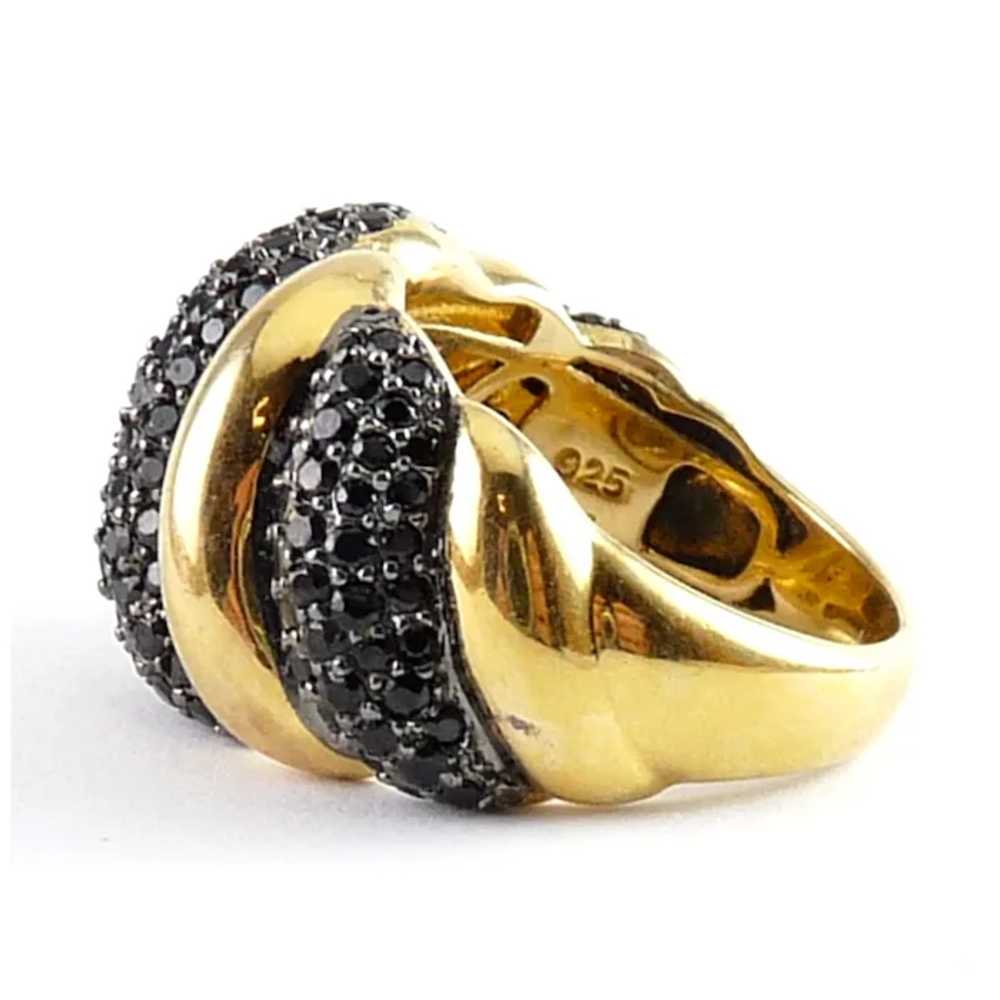 Milor Sterling Gold Plated & Black Spinel Shrimp … - image 2